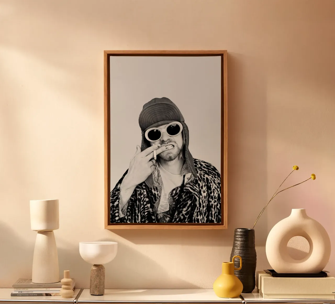 Kurt Cobain tela con Cornice a cassetta da April Lewis