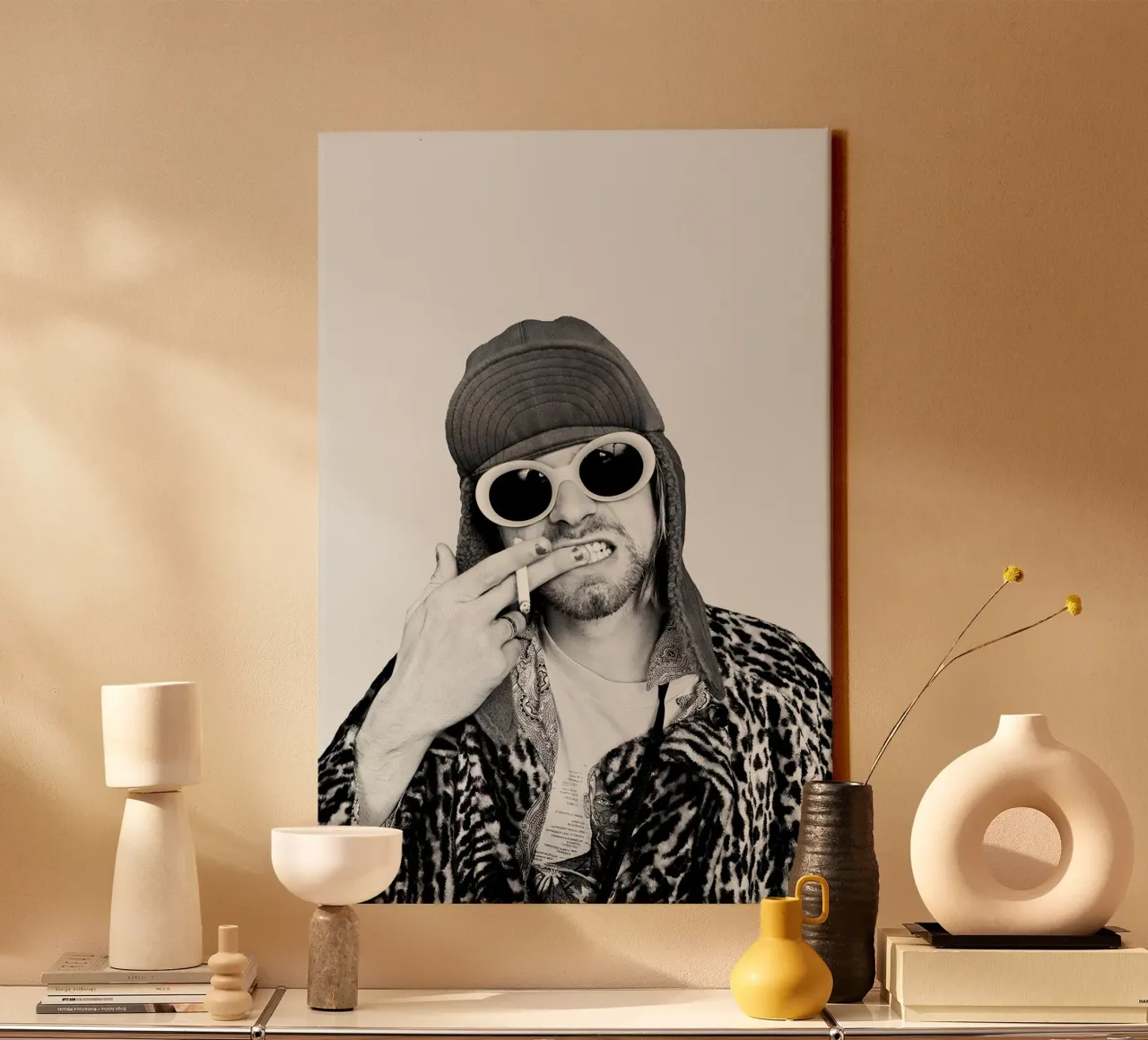 Kurt Cobain tela con Cornice a cassetta da April Lewis