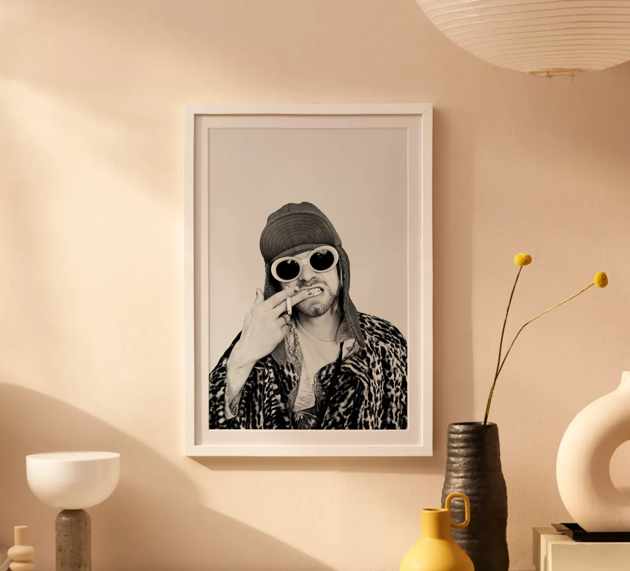 Kurt Cobain poster con telaio in legno da April Lewis