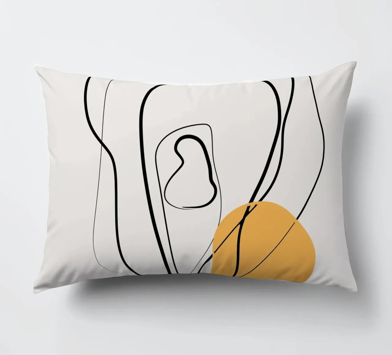 Giallo e linee artistiche 02 cuscino da Little Dean