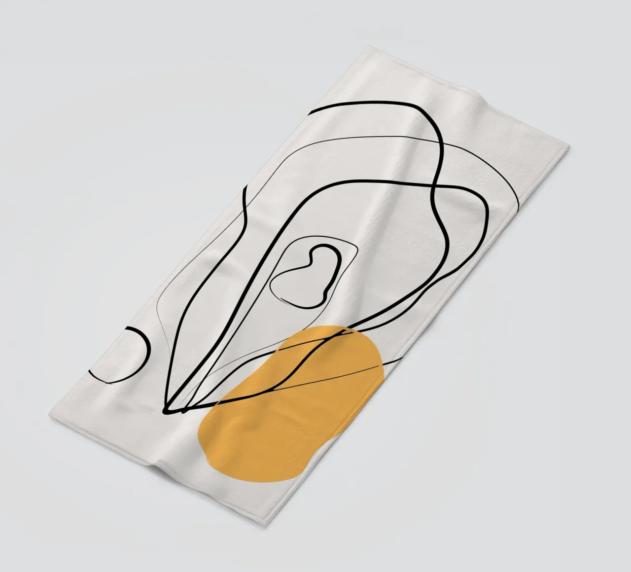 Giallo e linee artistiche 02 telo mare da Little Dean