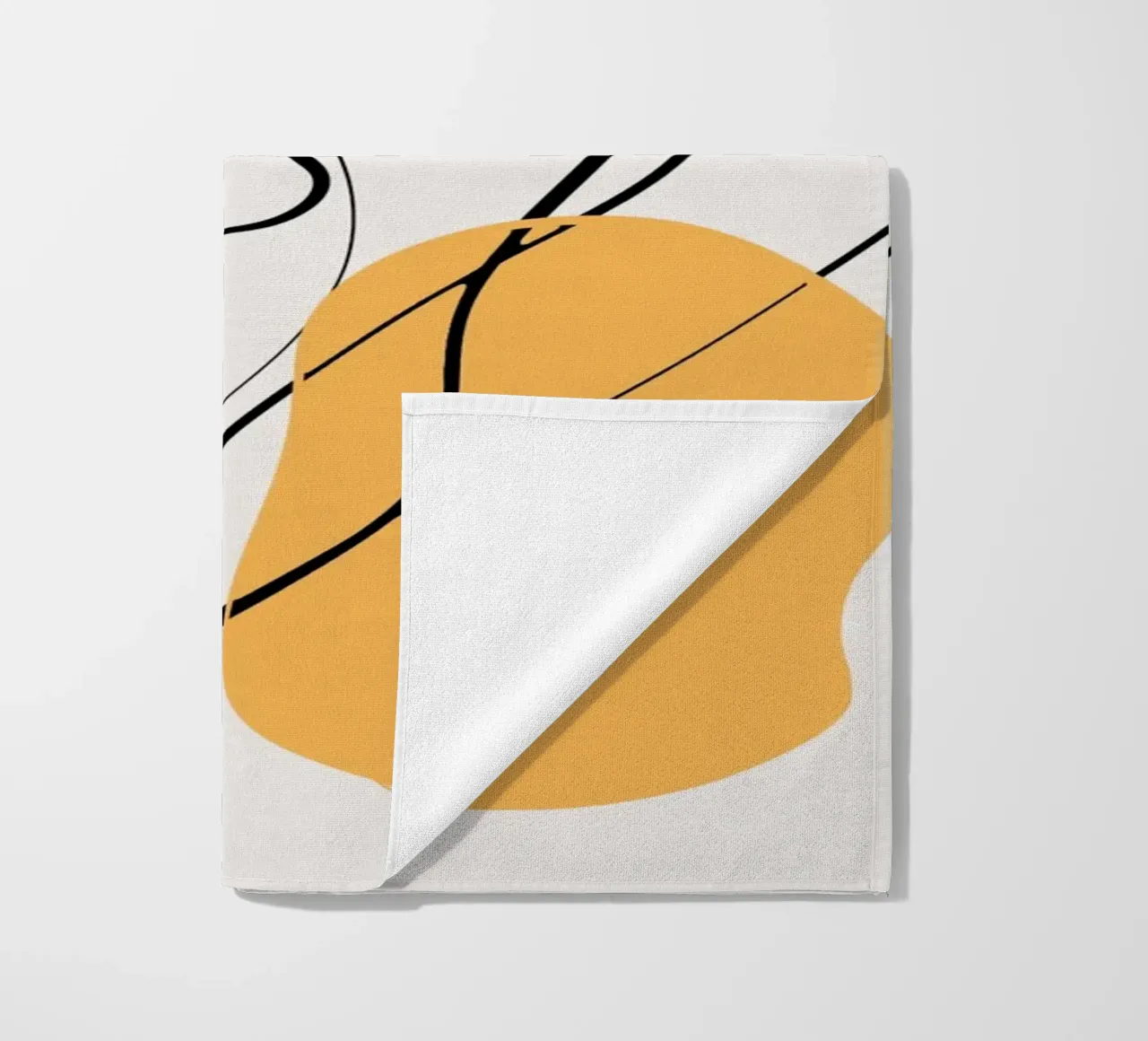 Giallo e linee artistiche 02 telo mare da Little Dean