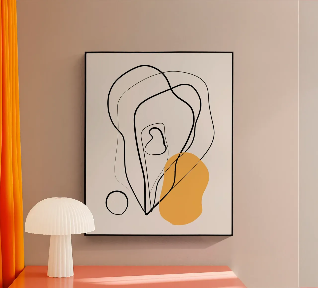 Giallo e linee artistiche 02 plexiglass da Little Dean