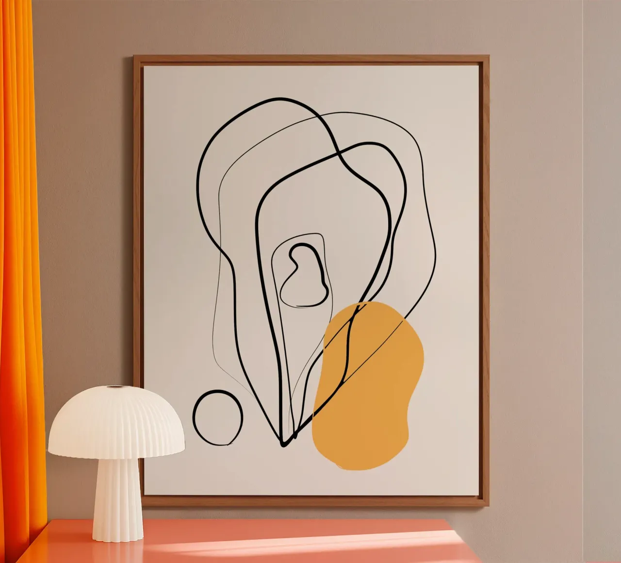Giallo e linee artistiche 02 alluminio dibond da Little Dean