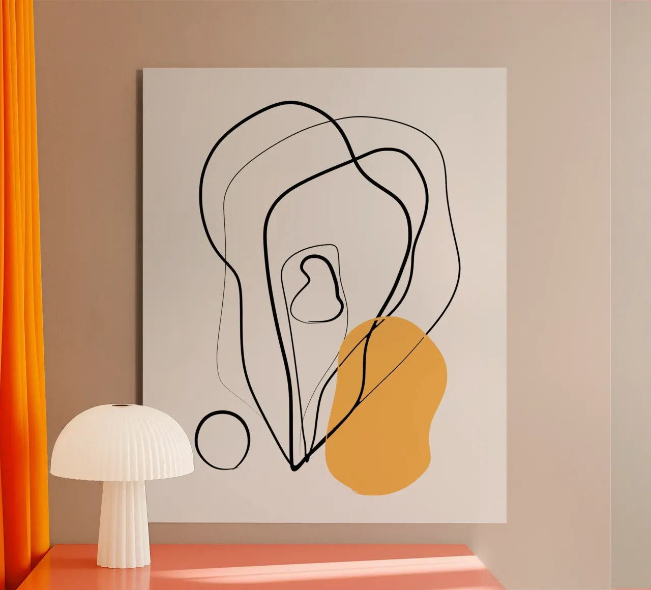 Giallo e linee artistiche 02 alluminio dibond da Little Dean