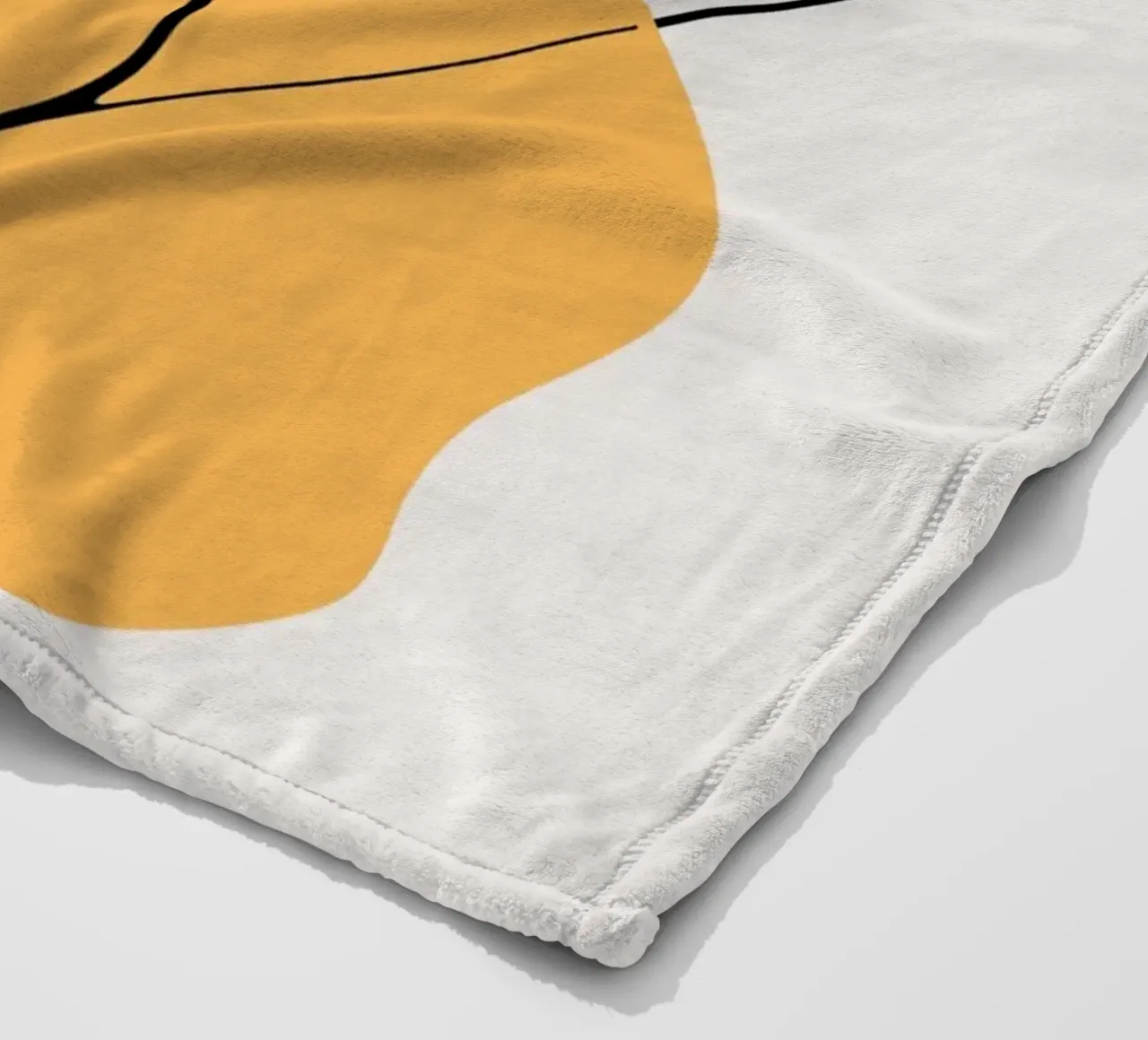 Giallo e linee artistiche 02 coperta in pile da Little Dean