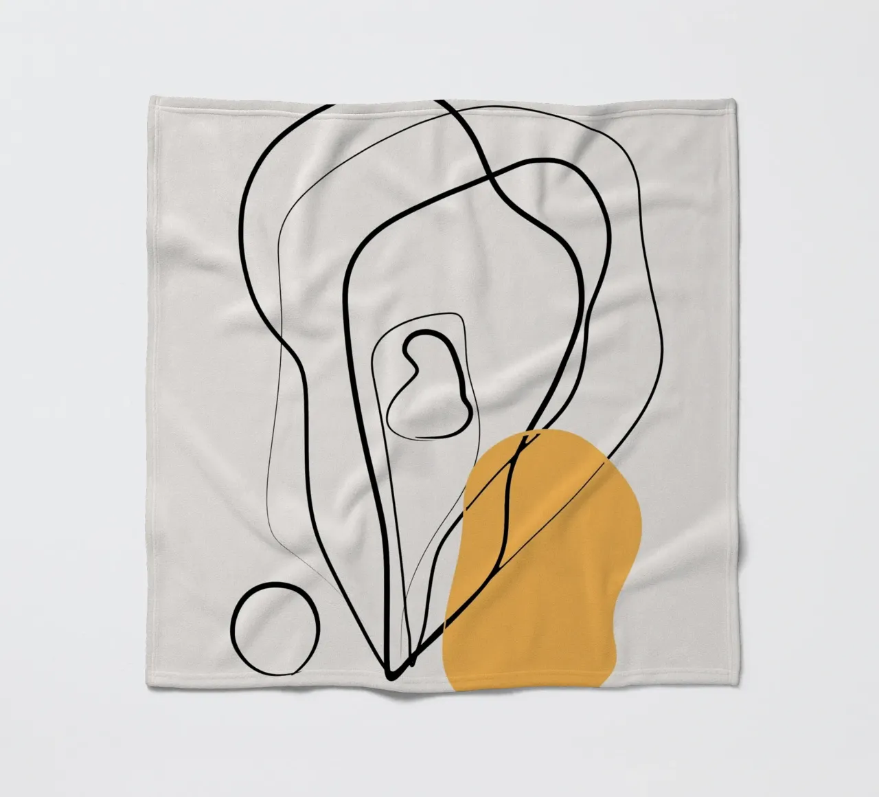 Giallo e linee artistiche 02 coperta in pile da Little Dean