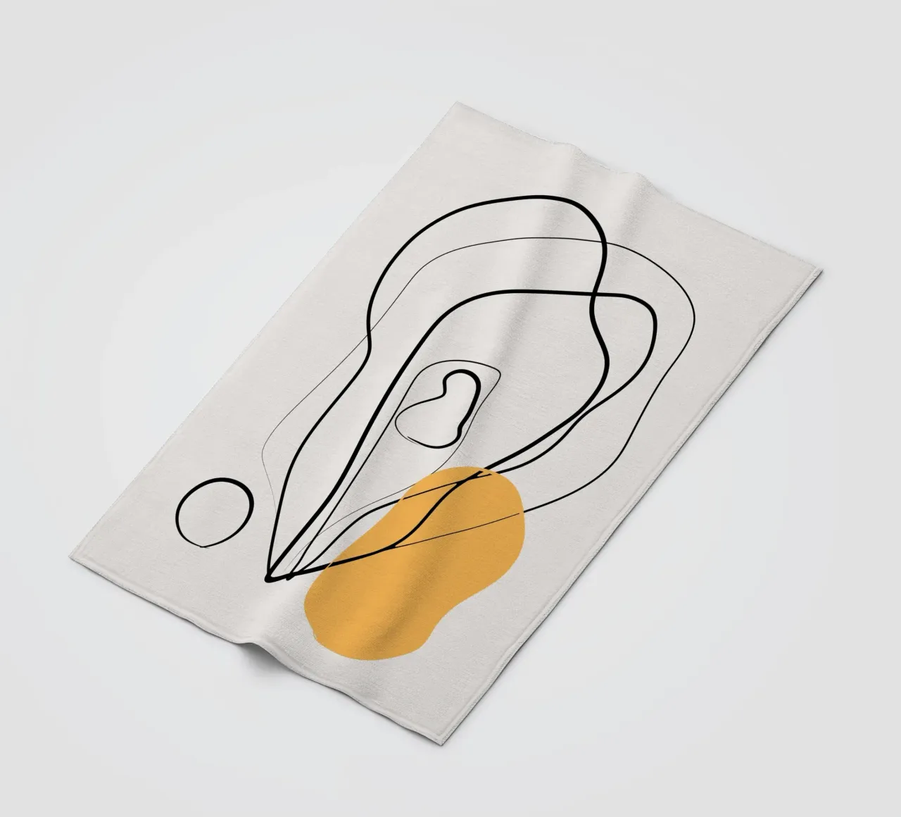 Giallo e linee artistiche 02 coperta in pile da Little Dean