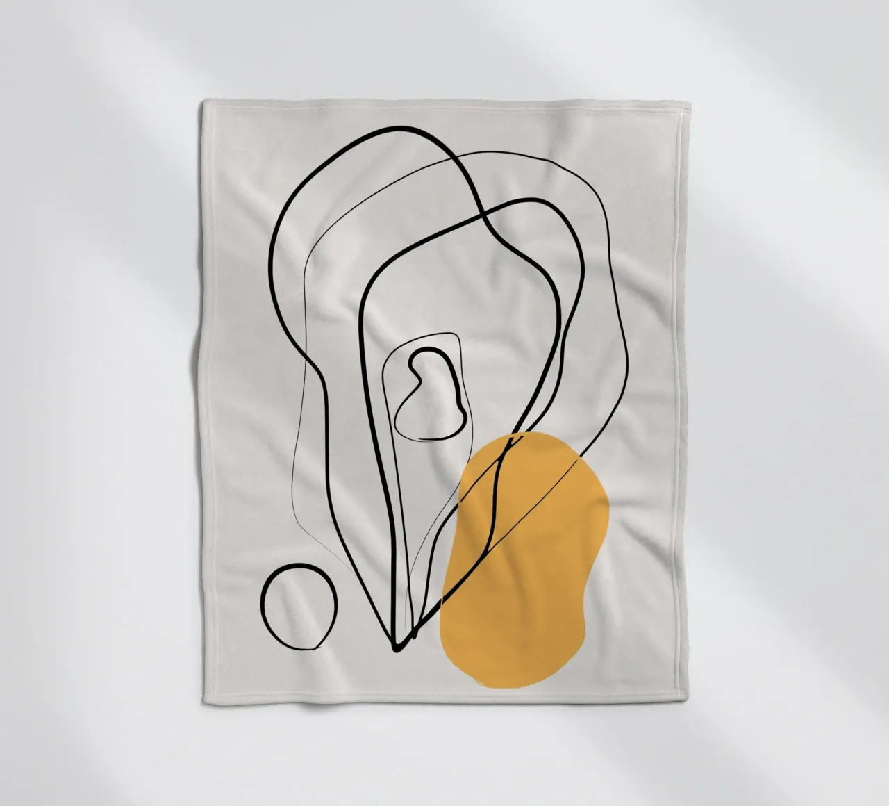 Giallo e linee artistiche 02 coperta in pile da Little Dean