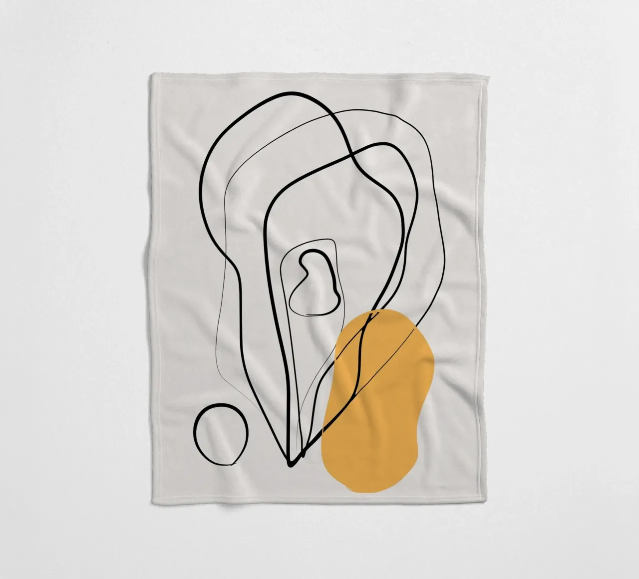 Giallo e linee artistiche 02 coperta in pile da Little Dean