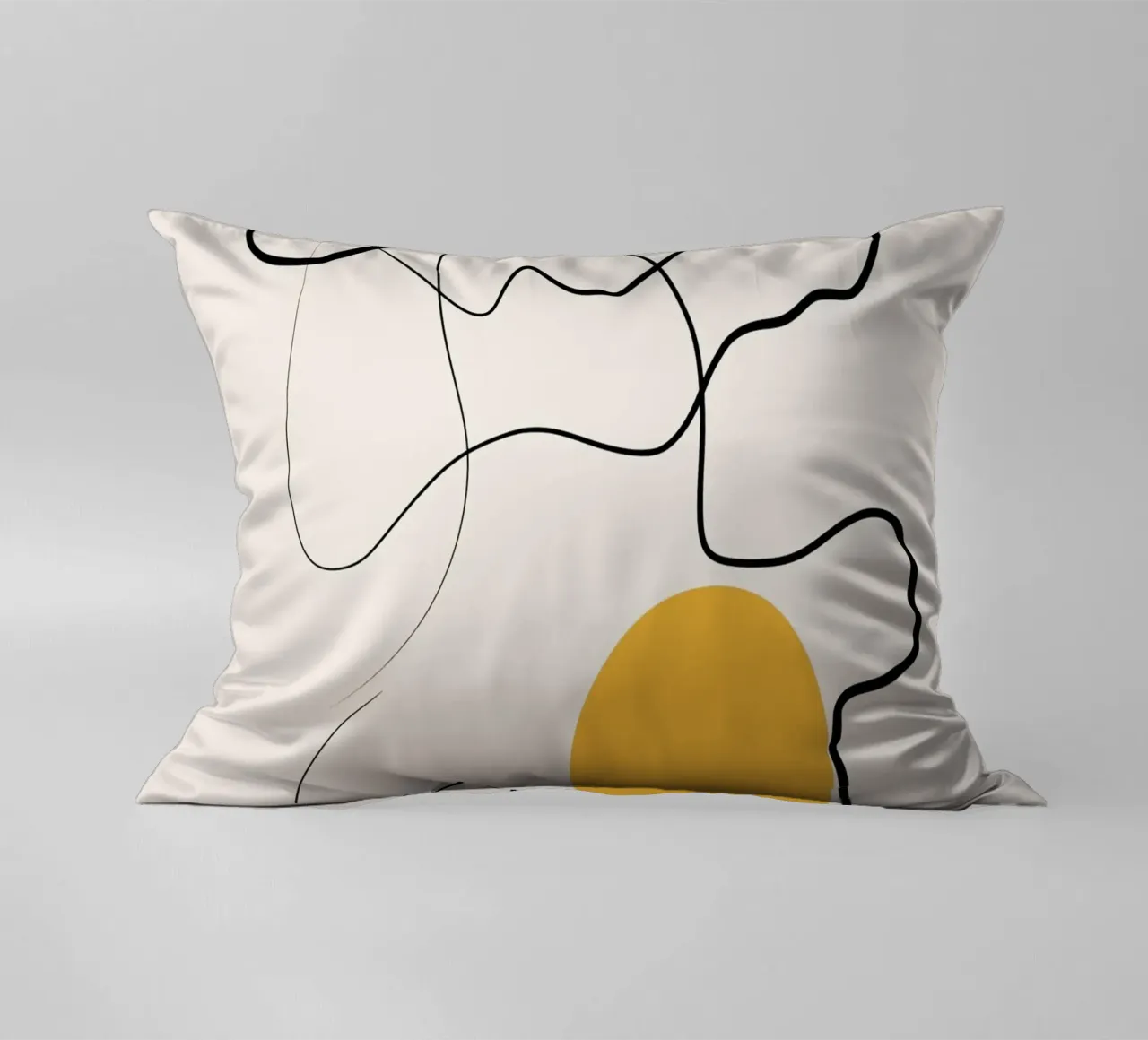 Giallo e linee artistiche 03 cuscino da Little Dean