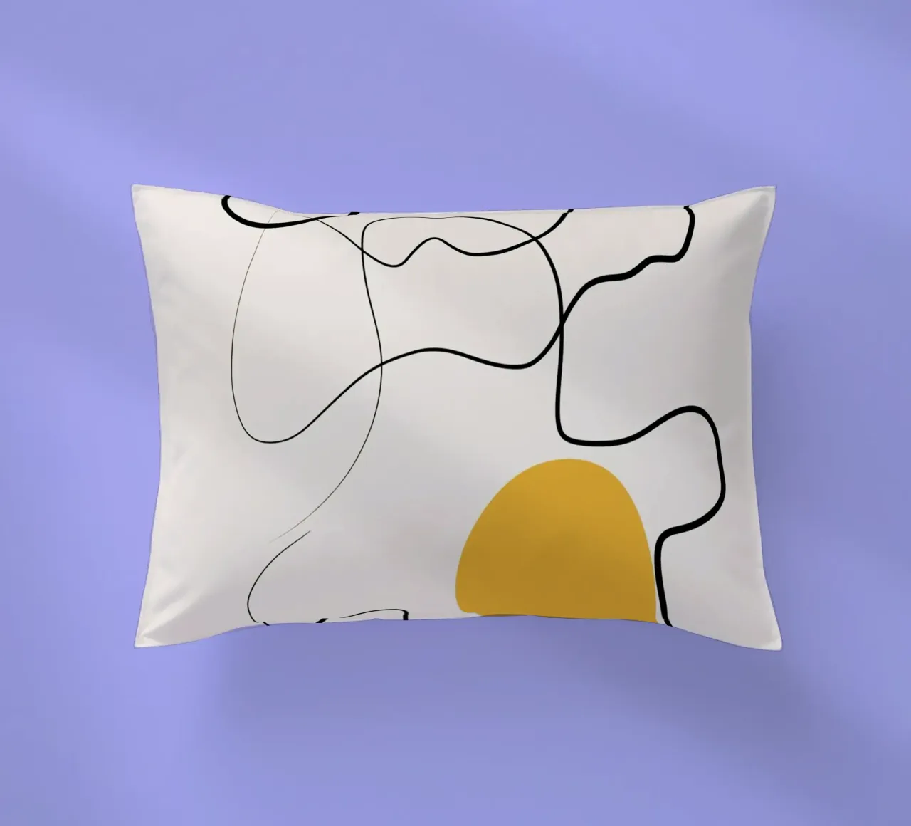 Giallo e linee artistiche 03 cuscino da Little Dean