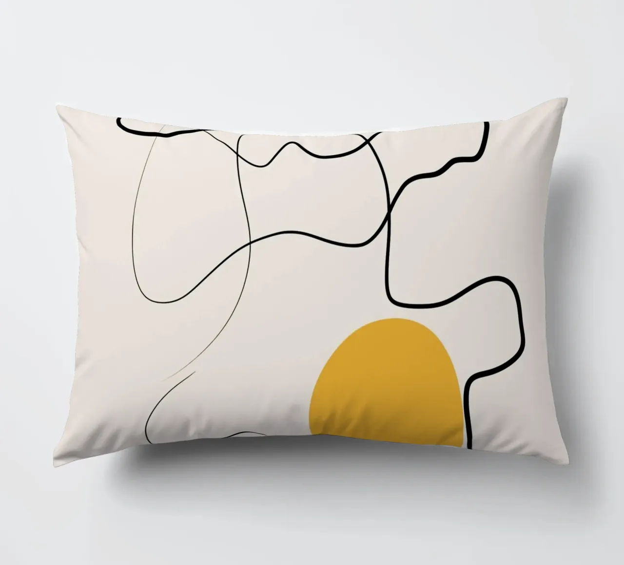 Giallo e linee artistiche 03 cuscino da Little Dean