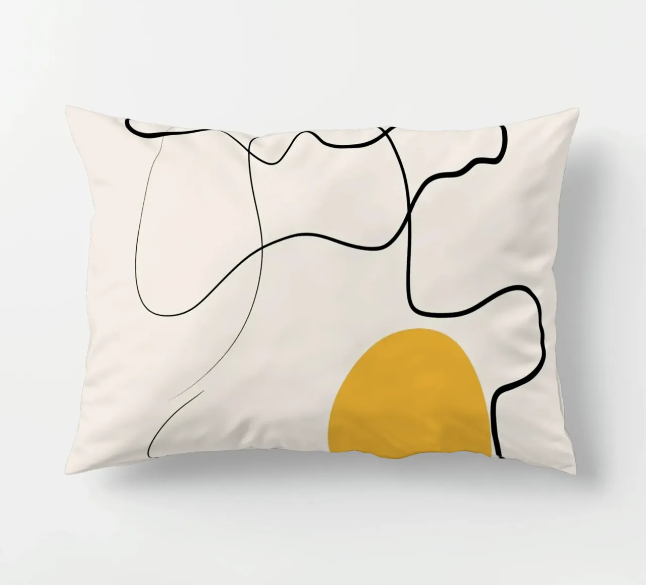 Giallo e linee artistiche 03 cuscino da Little Dean