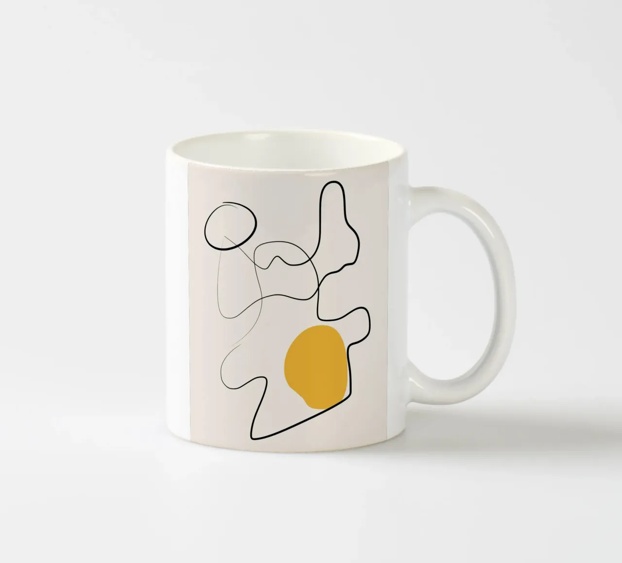 Giallo e linee artistiche 03 tazza in ceramica da Little Dean