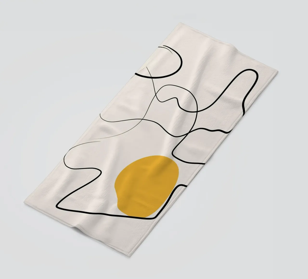 Giallo e linee artistiche 03 telo mare da Little Dean