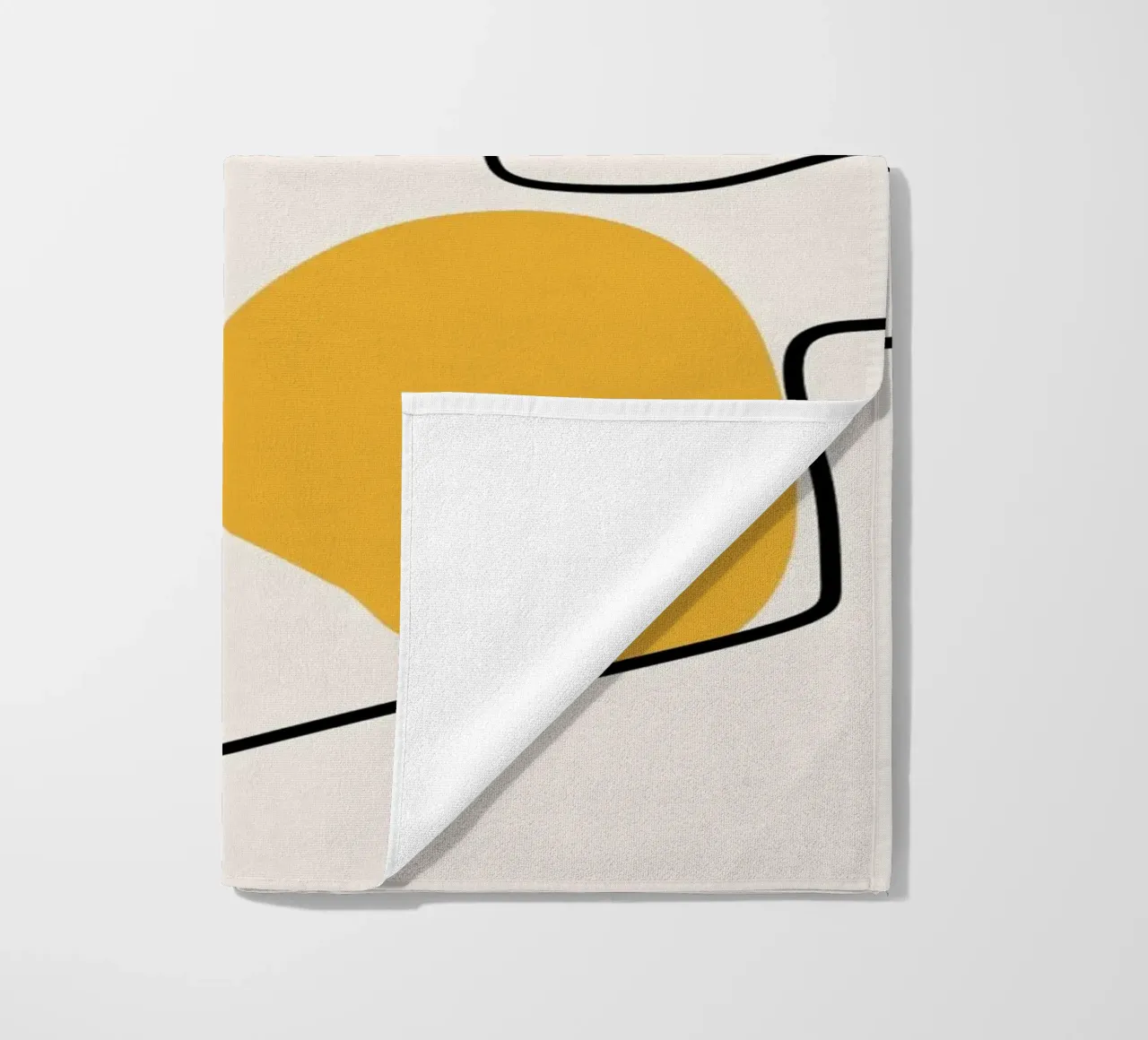 Giallo e linee artistiche 03 telo mare da Little Dean