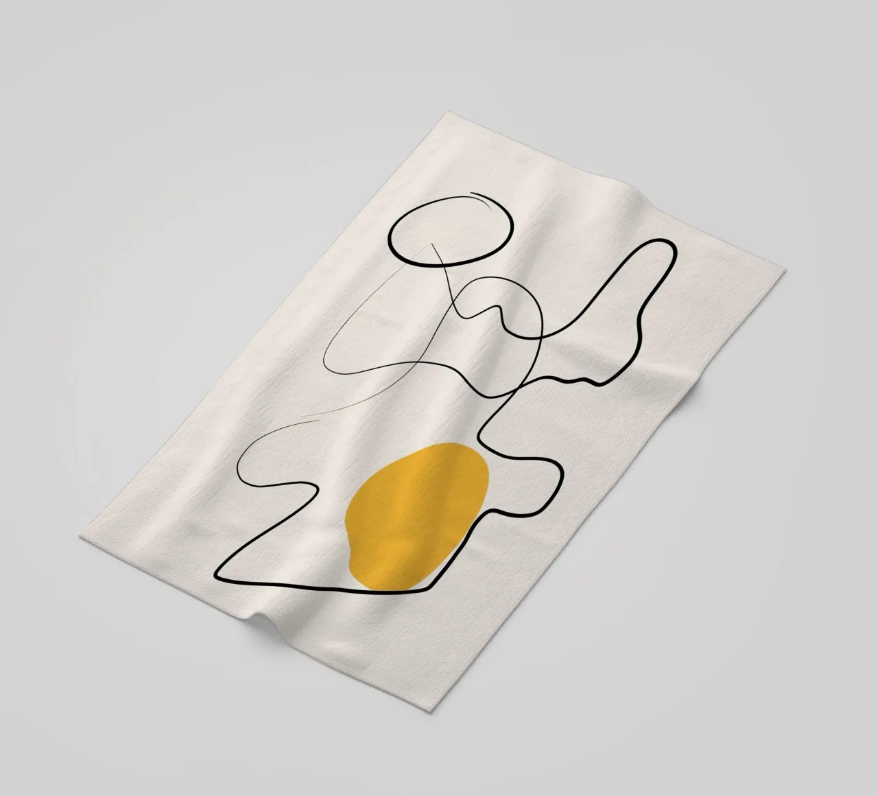 Giallo e linee artistiche 03 telo mare da Little Dean