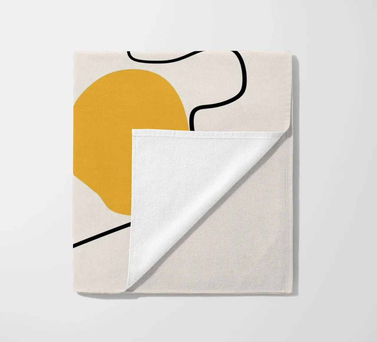 Giallo e linee artistiche 03 telo mare da Little Dean