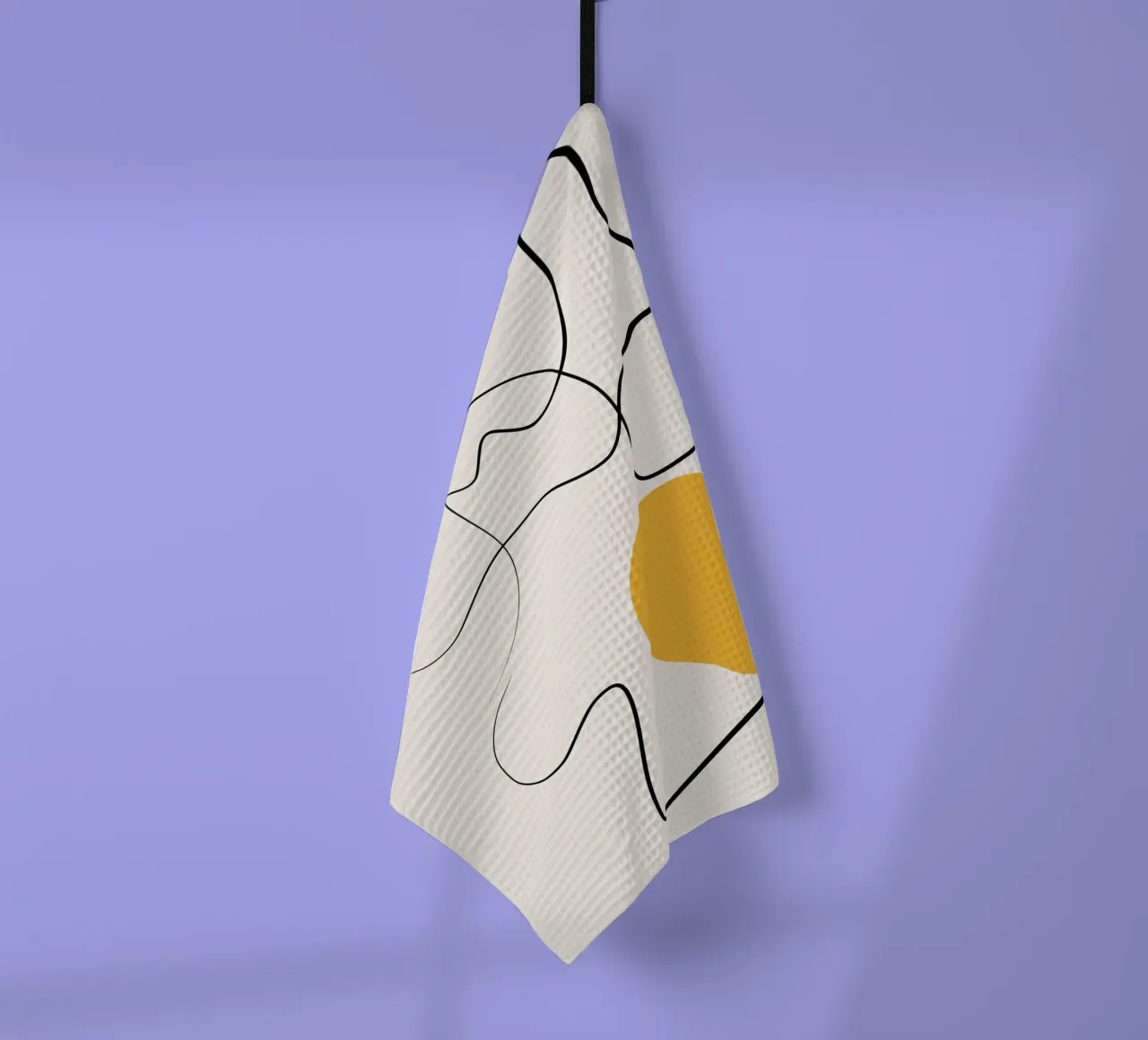 Giallo e linee artistiche 03 canovaccio da cucina da Little Dean