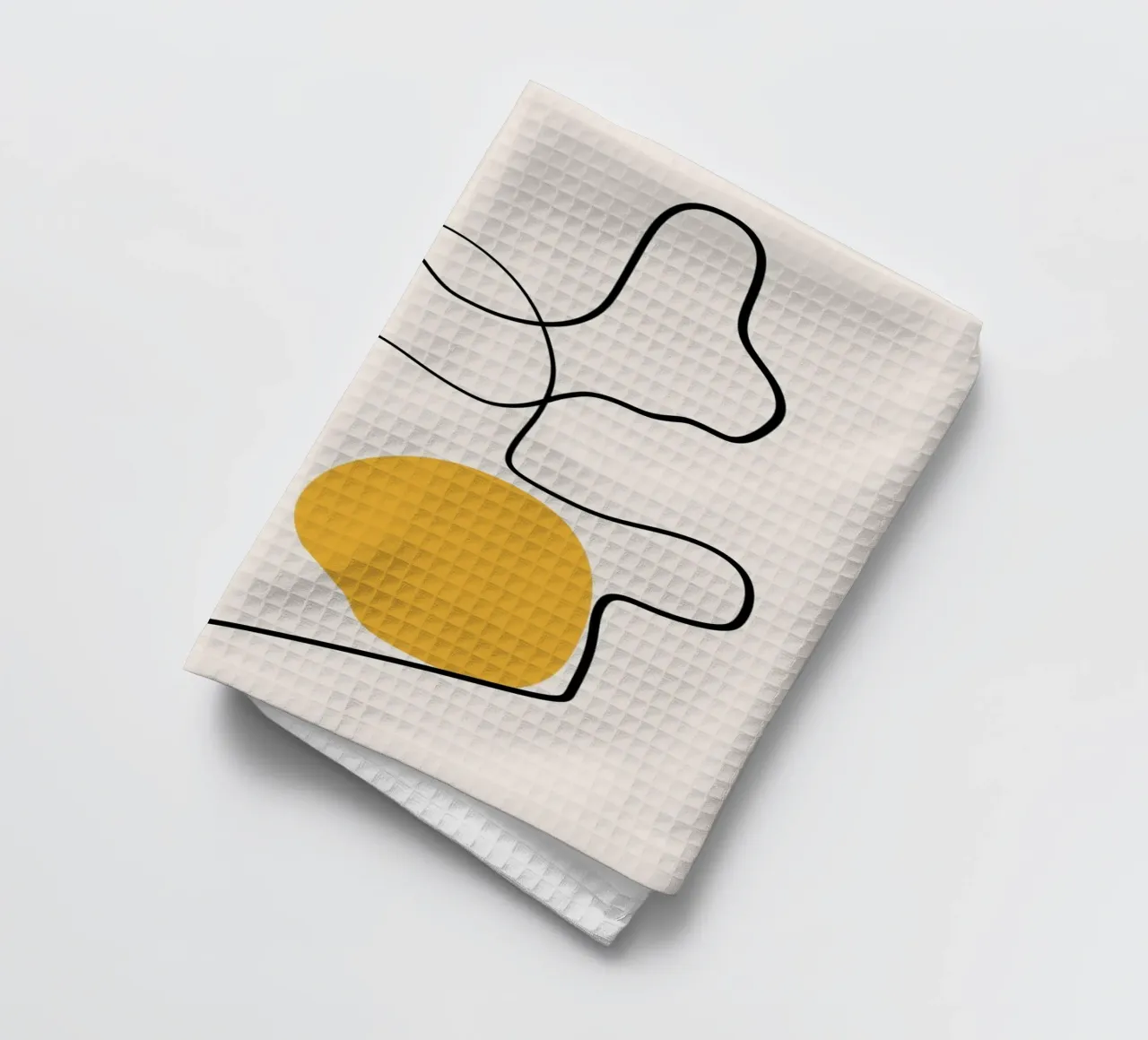 Giallo e linee artistiche 03 canovaccio da cucina da Little Dean