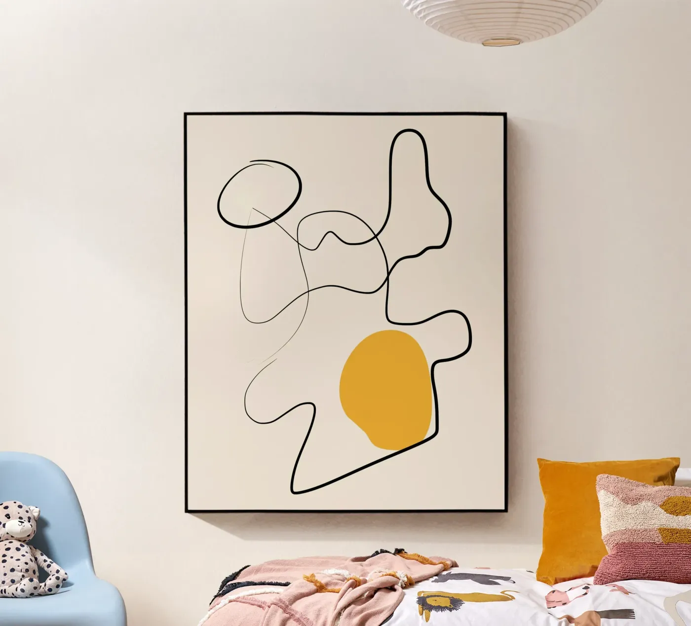 Giallo e linee artistiche 03 plexiglass da Little Dean