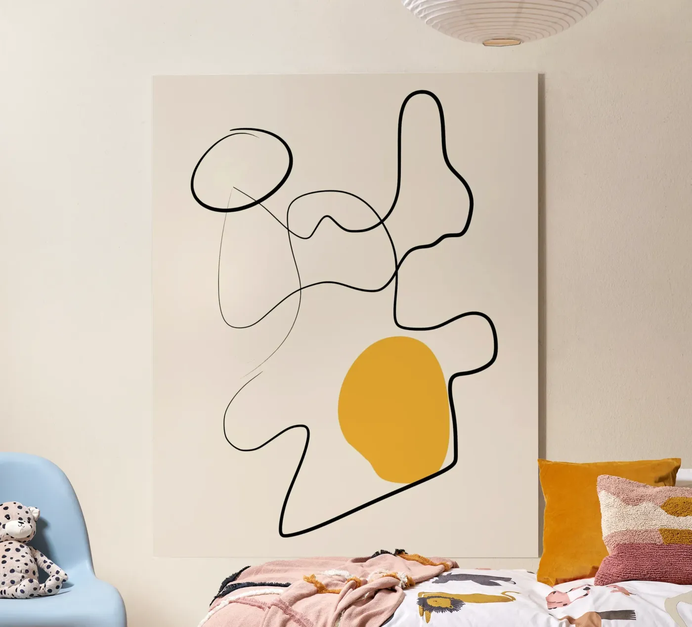 Giallo e linee artistiche 03 plexiglass da Little Dean