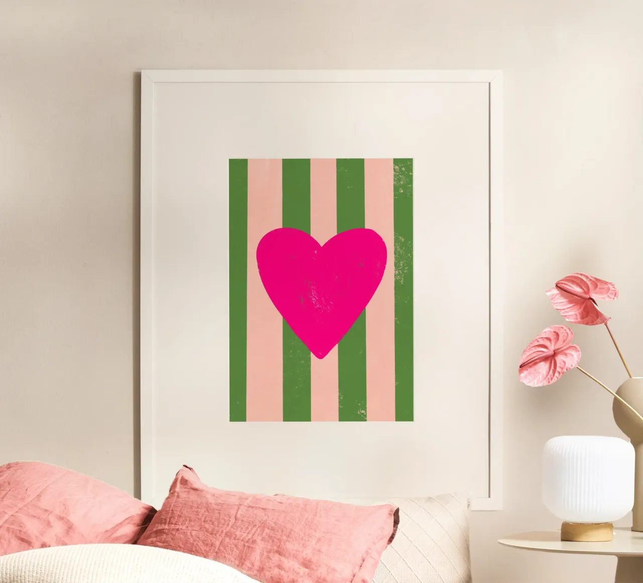 Cuore rosa poster da ByHand