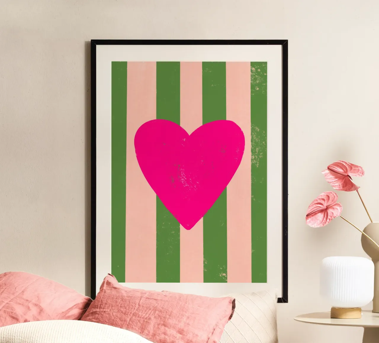 Cuore rosa poster da ByHand