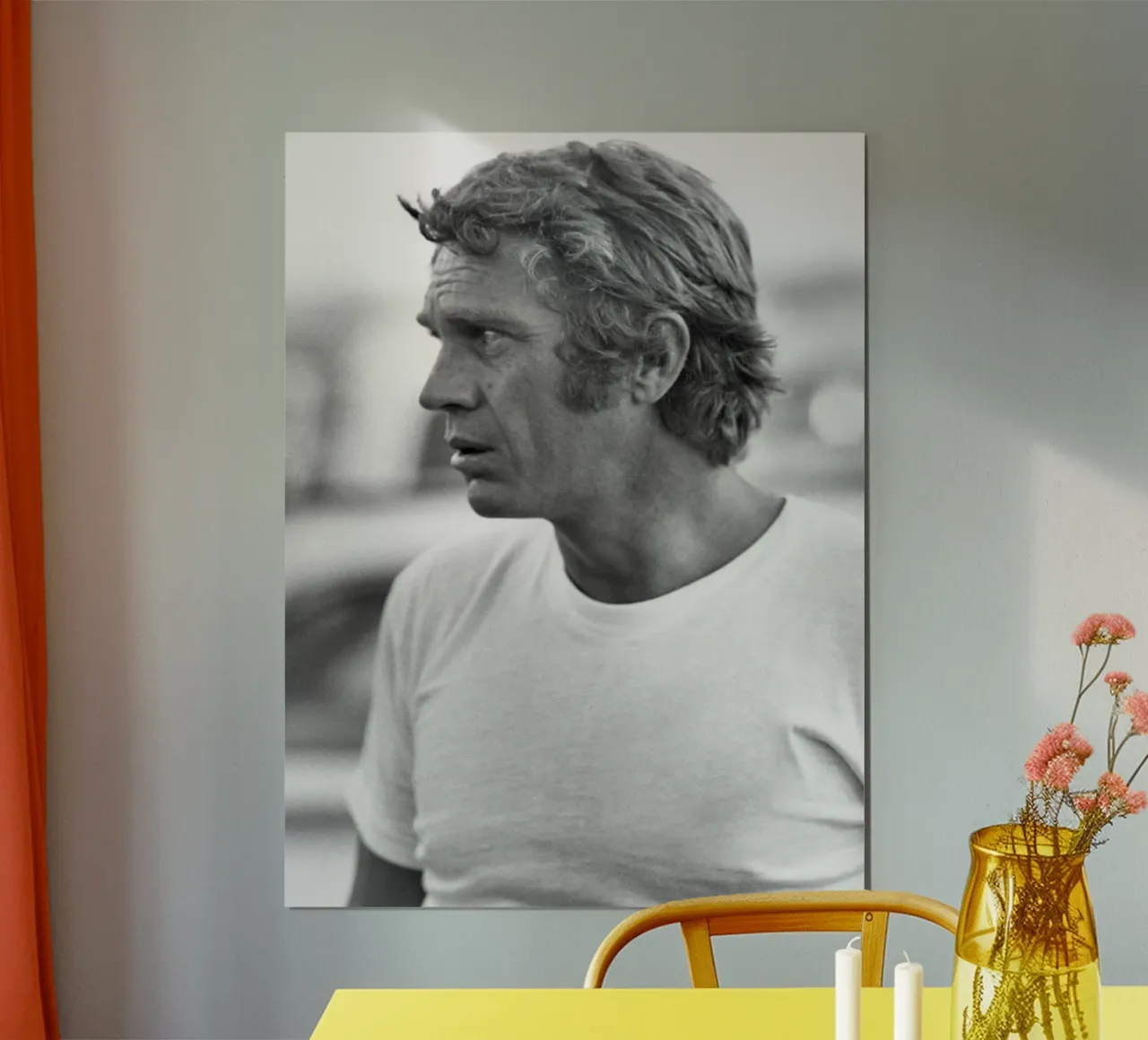 Steve McQueen poster con telaio in legno da April Lewis