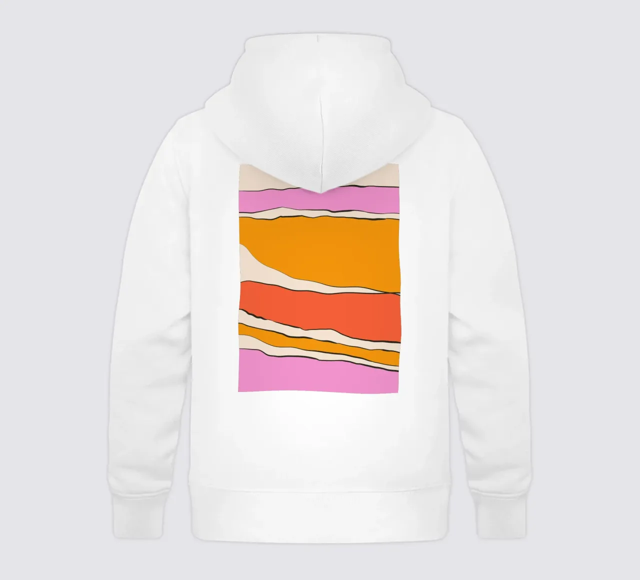 Warm pink orange lines felpa bambino con cappuccio da BAINAI