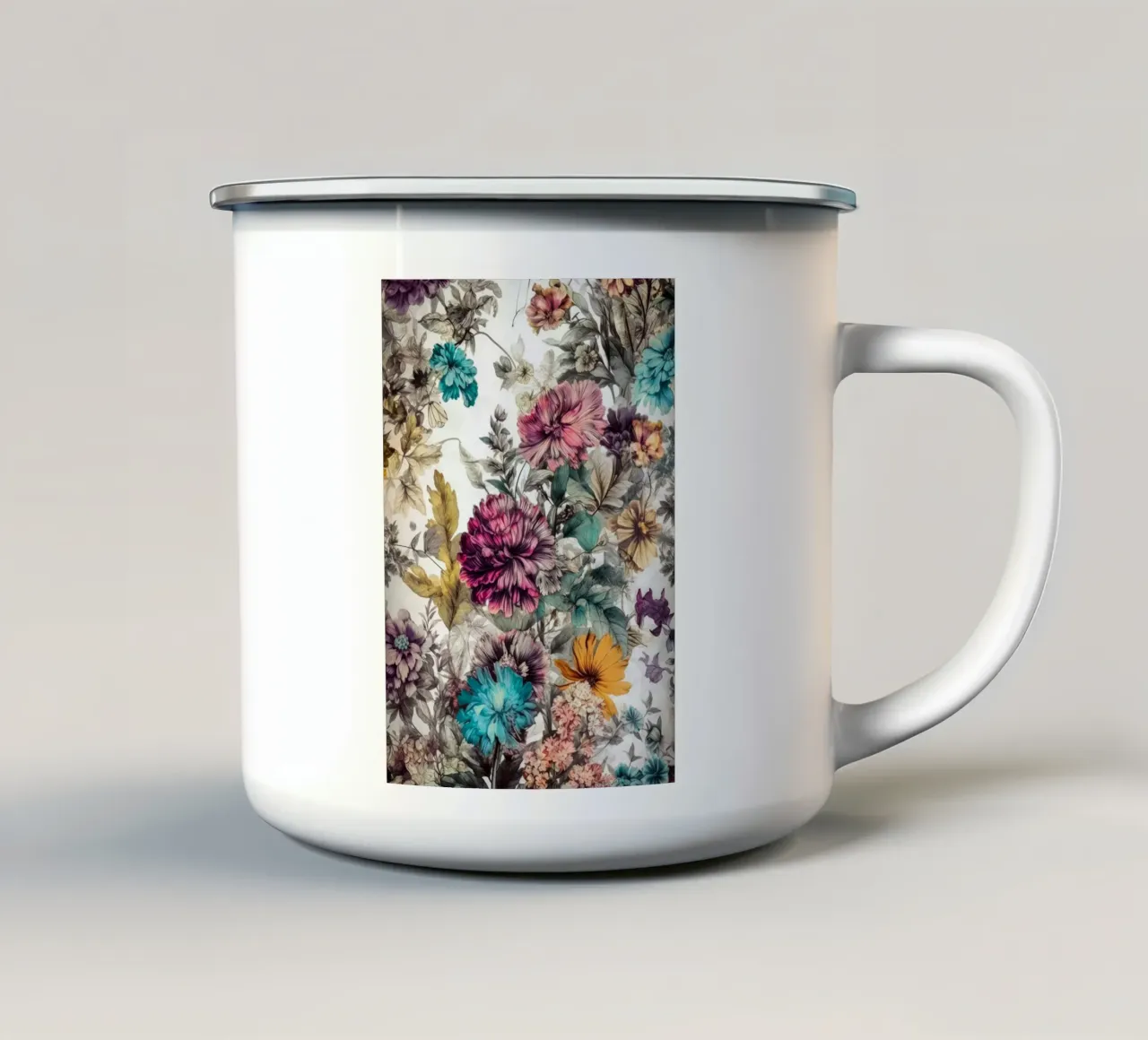 Pradera de plantas silvestres taza de esmalte de Justyna Jaszke JBJart