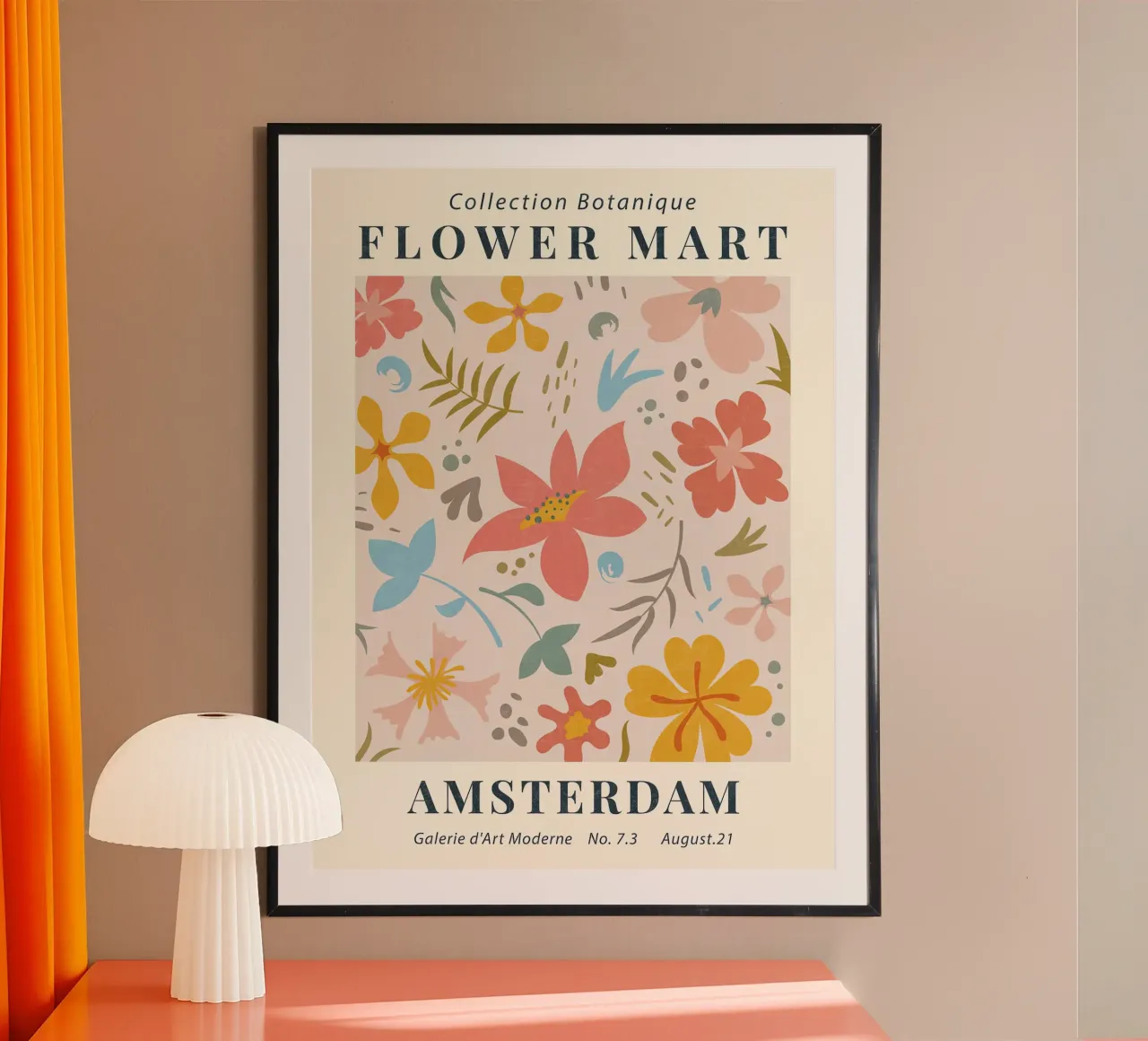 Mercato dei fiori di Amsterdam I poster con telaio in legno da Mollyshop