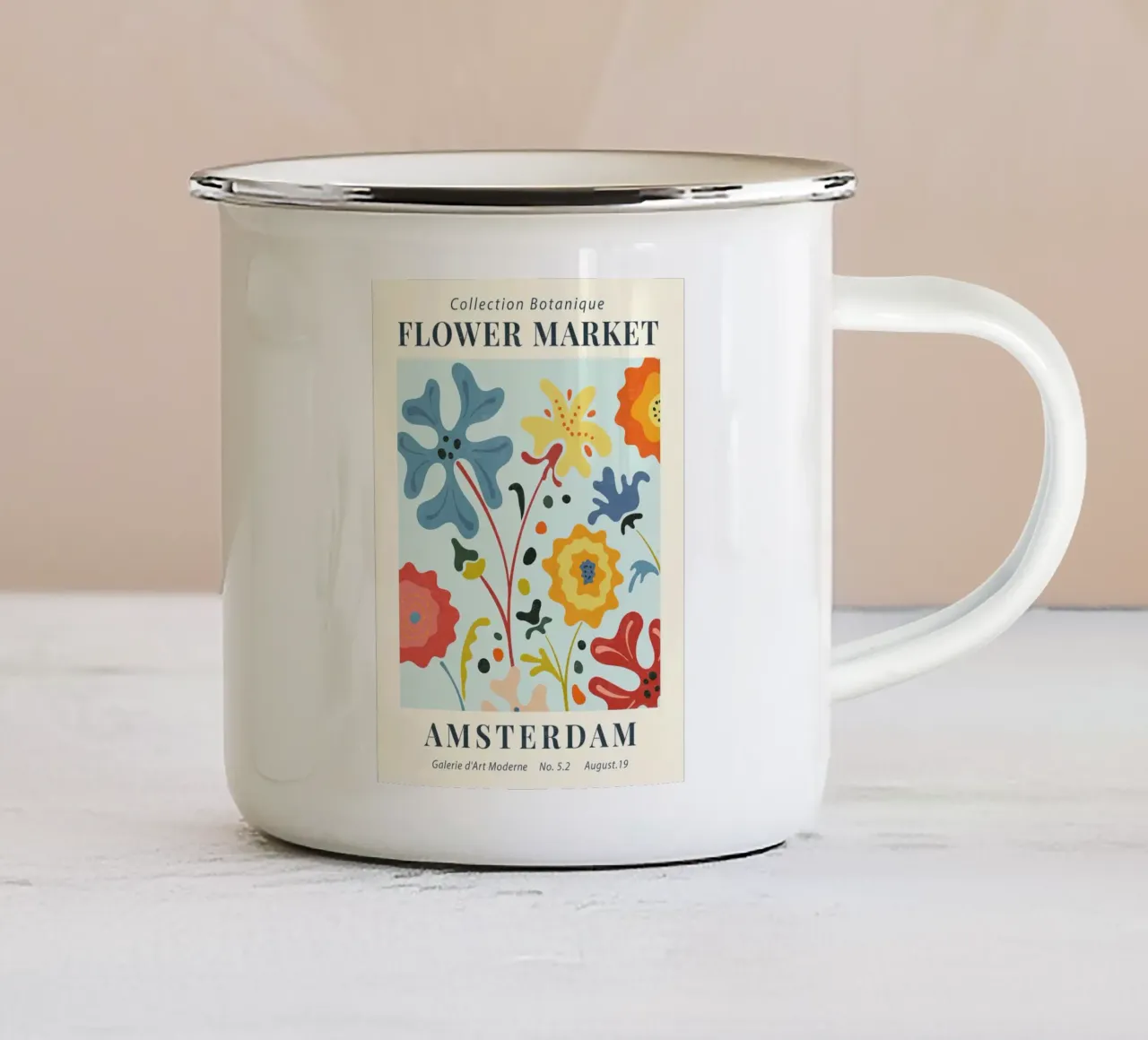 Mercato dei fiori di Amsterdam II tazza in smalto da Mollyshop