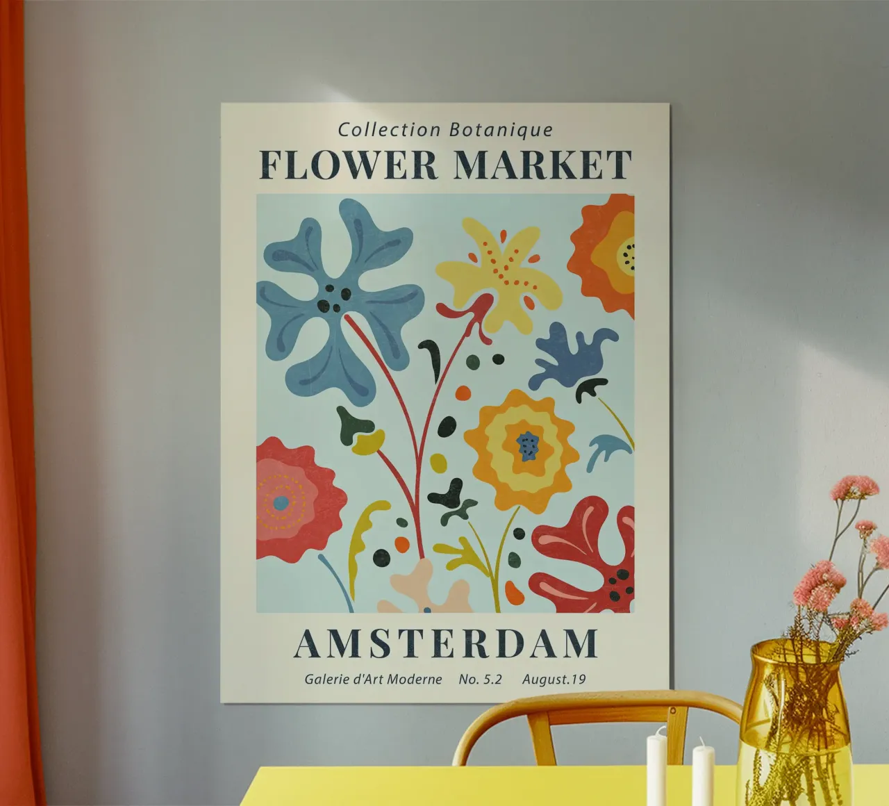 Mercato dei fiori di Amsterdam II poster con telaio in legno da Mollyshop
