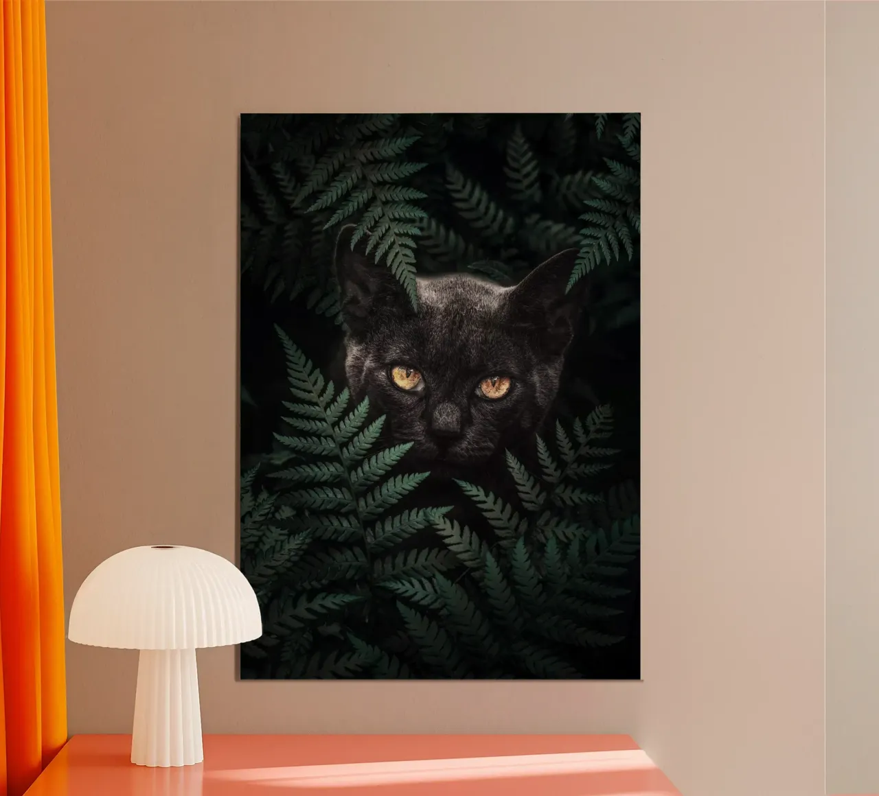 Gatto nero poster con telaio in alluminio da arizrab