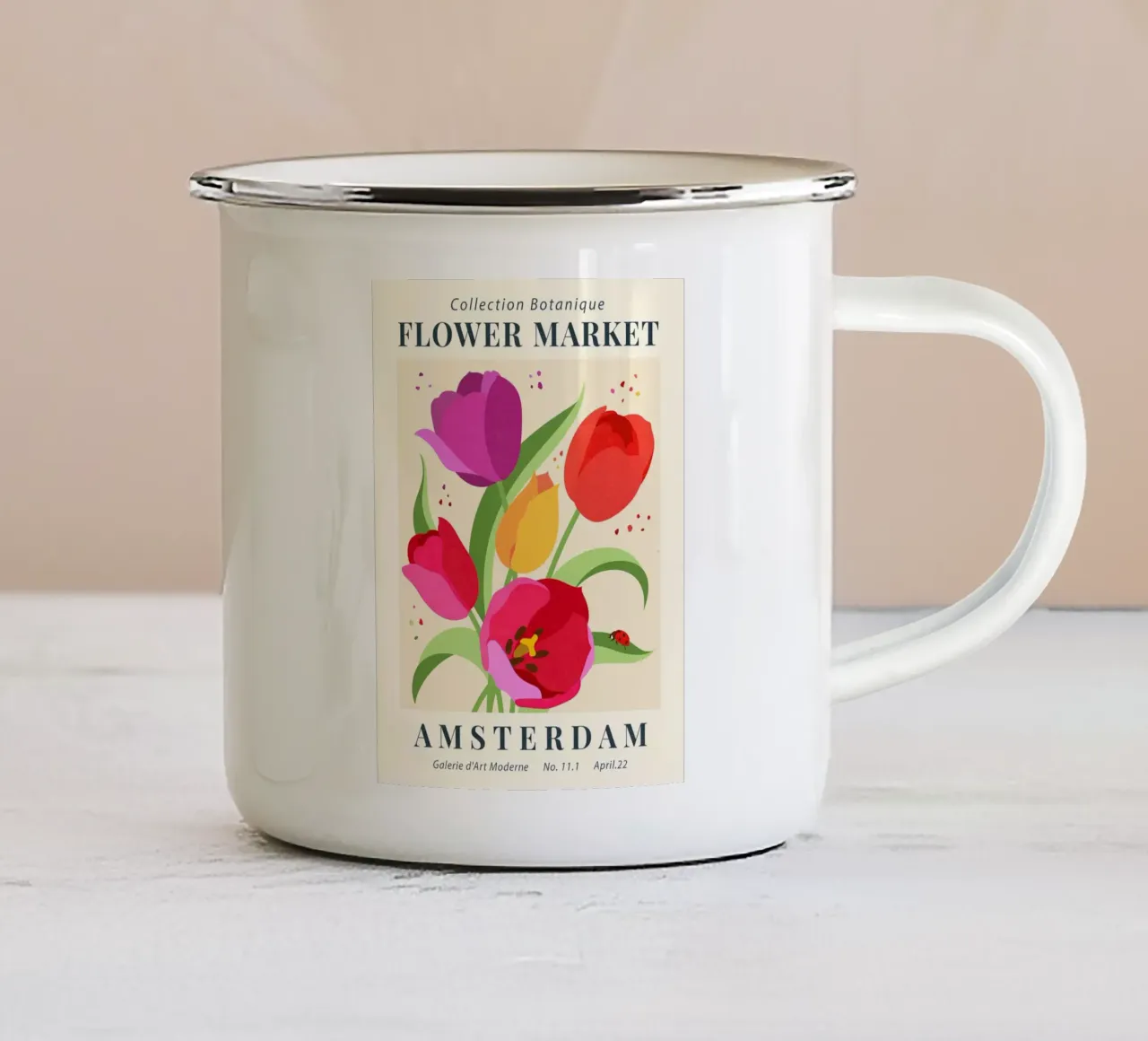 Mercato dei fiori Amsterdam III tazza in smalto da Mollyshop