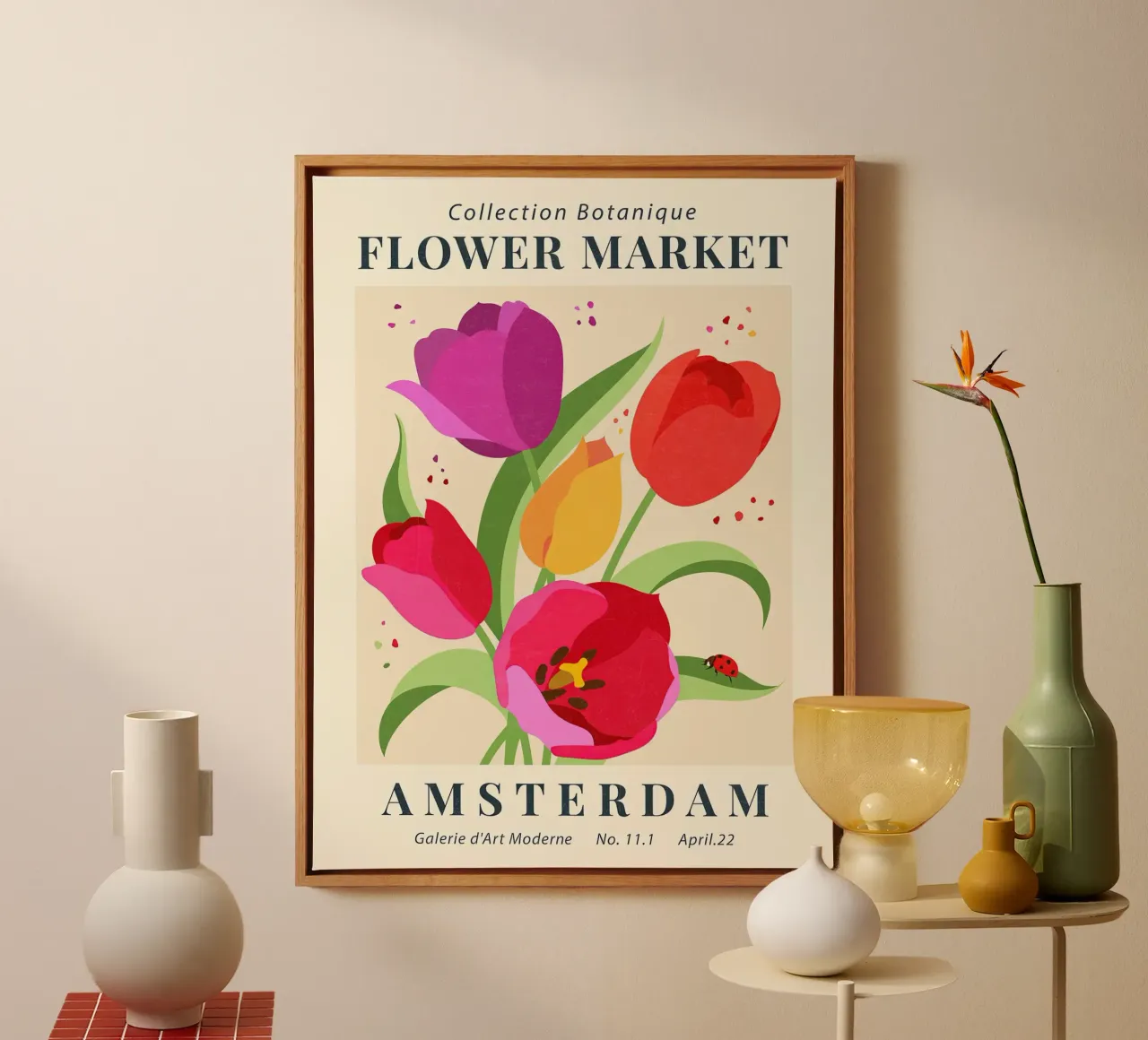 Mercato dei fiori Amsterdam III tela con Cornice a cassetta da Mollyshop
