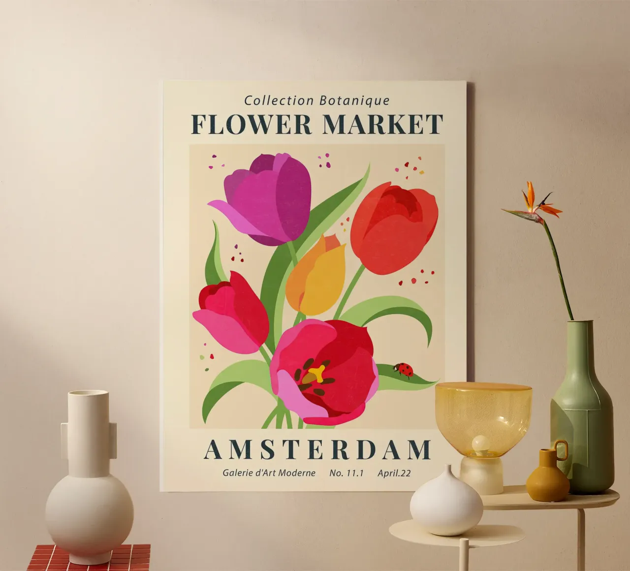 Mercato dei fiori Amsterdam III tela con Cornice a cassetta da Mollyshop