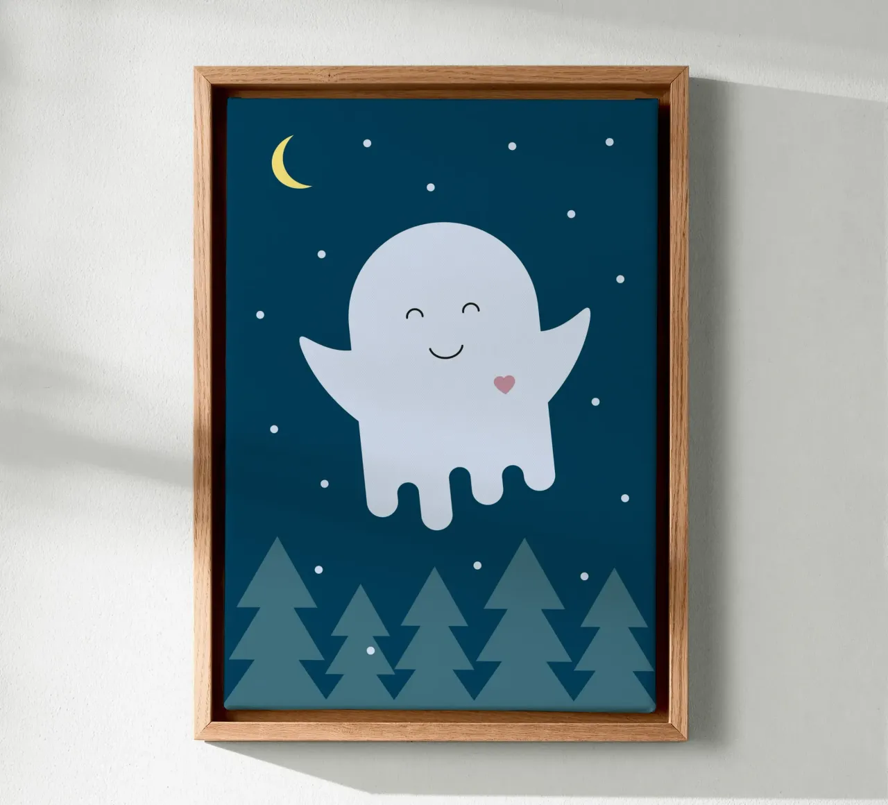 L'amico fantasma di notte tela con Cornice a cassetta da Carolin Vonhoff