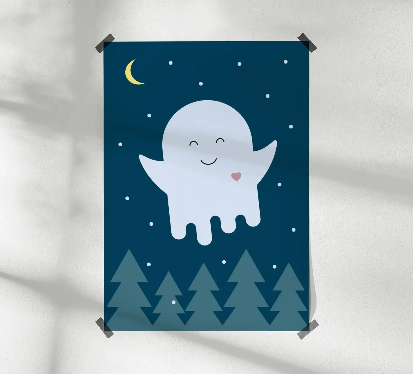 Friendly Ghost at Night poster by Carolin Vonhoff