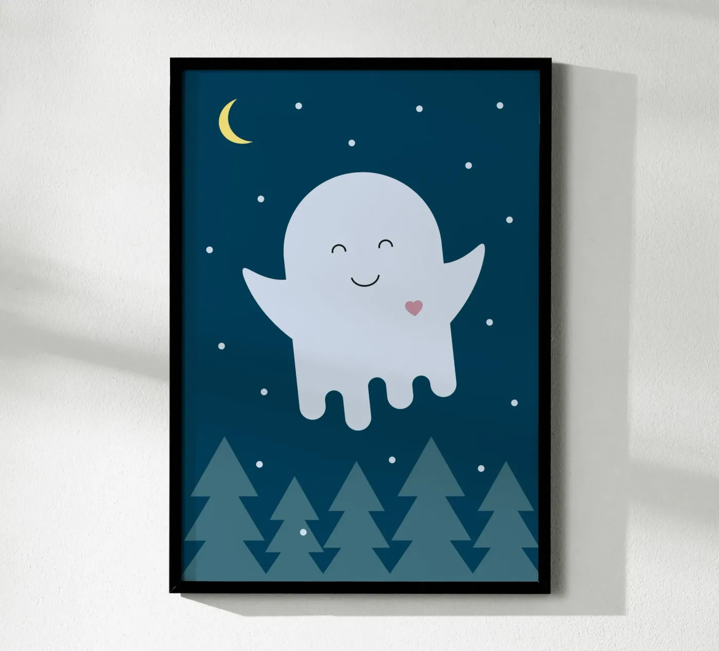 Friendly Ghost at Night poster by Carolin Vonhoff
