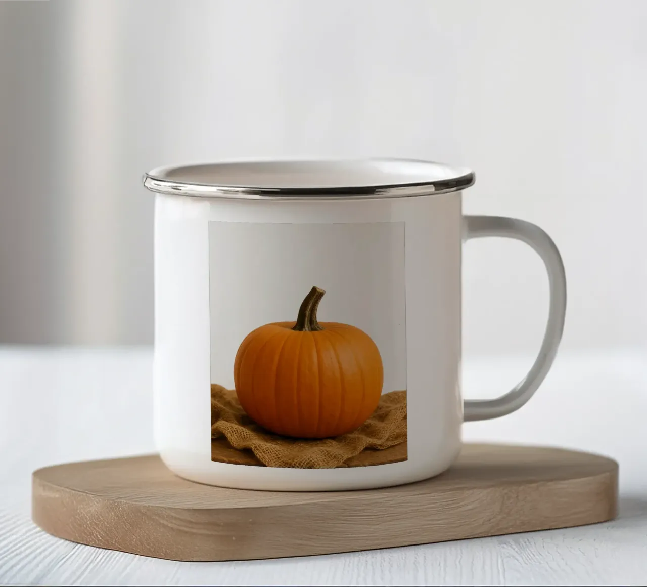 Ciao zucca d'autunno tazza in smalto da Casa Calm