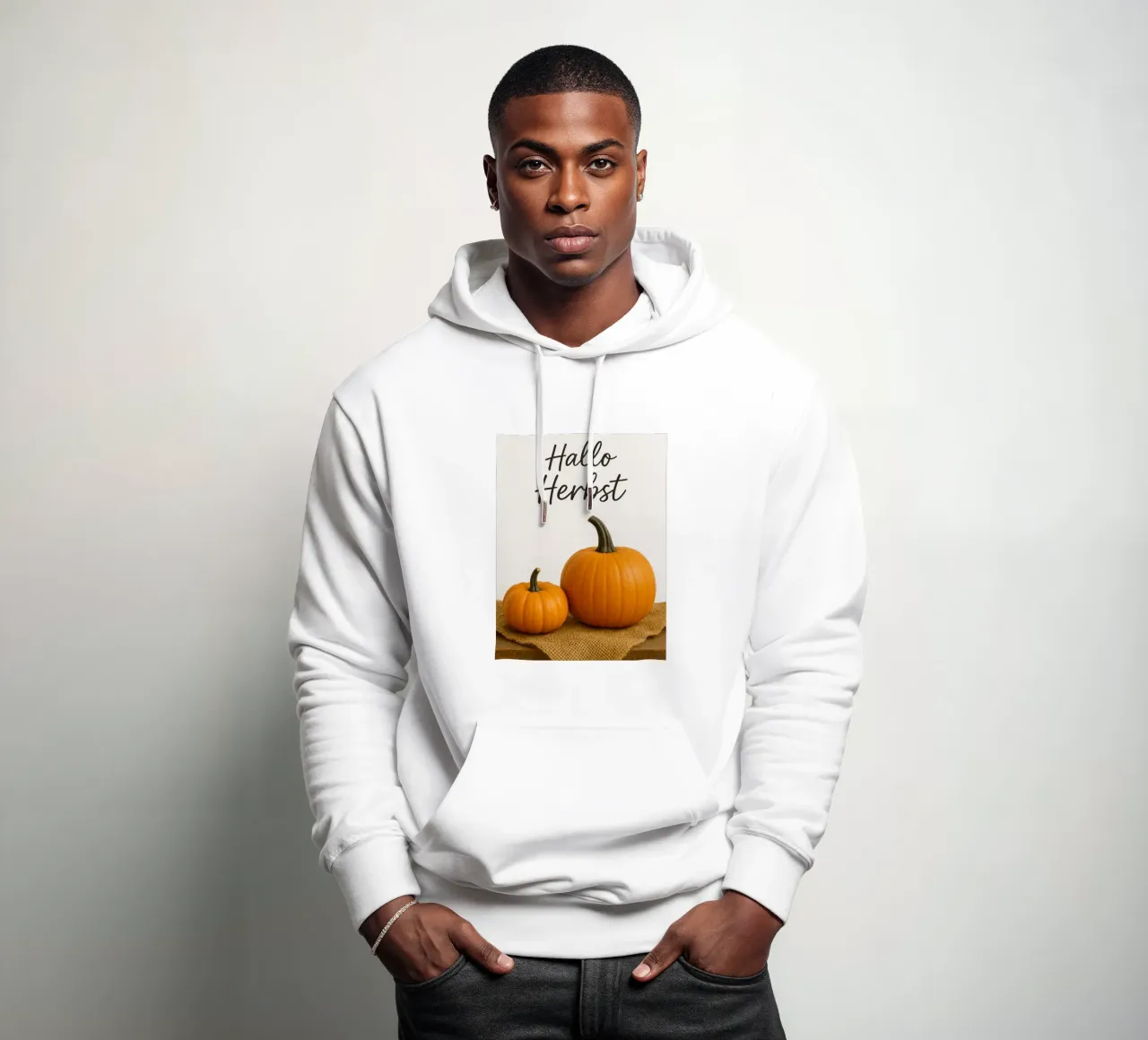 Ciao zucca d'autunno | Zucca d'autunno Design felpa con cappuccio da Casa Calm