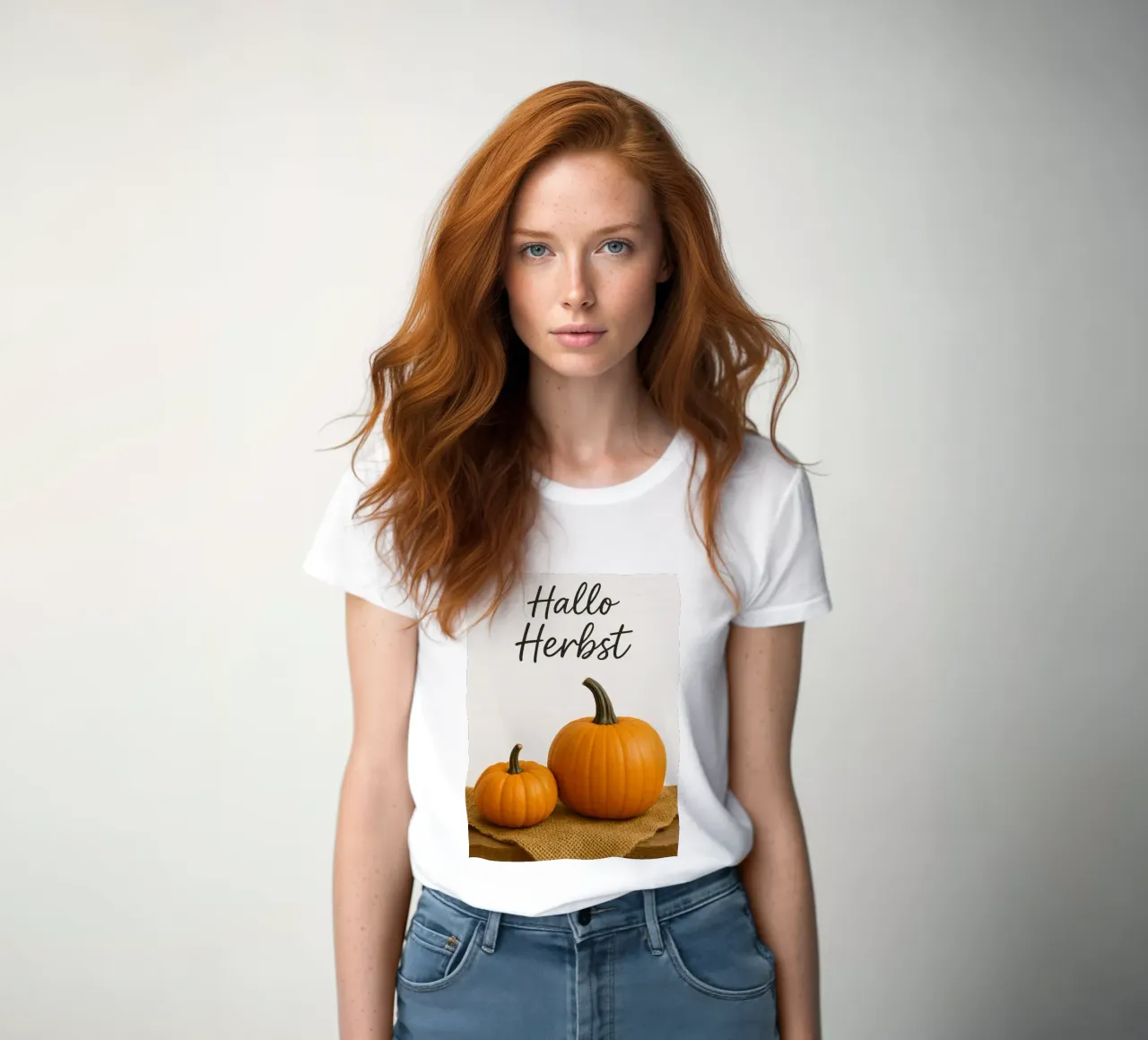 Ciao zucca d'autunno | Zucca d'autunno Design t-shirt da donna da Casa Calm
