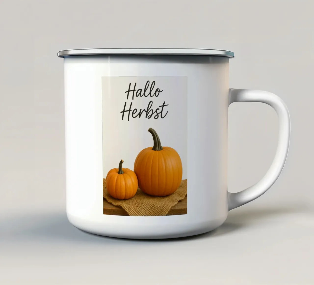 Ciao zucca d'autunno | Zucca d'autunno Design tazza in smalto da Casa Calm