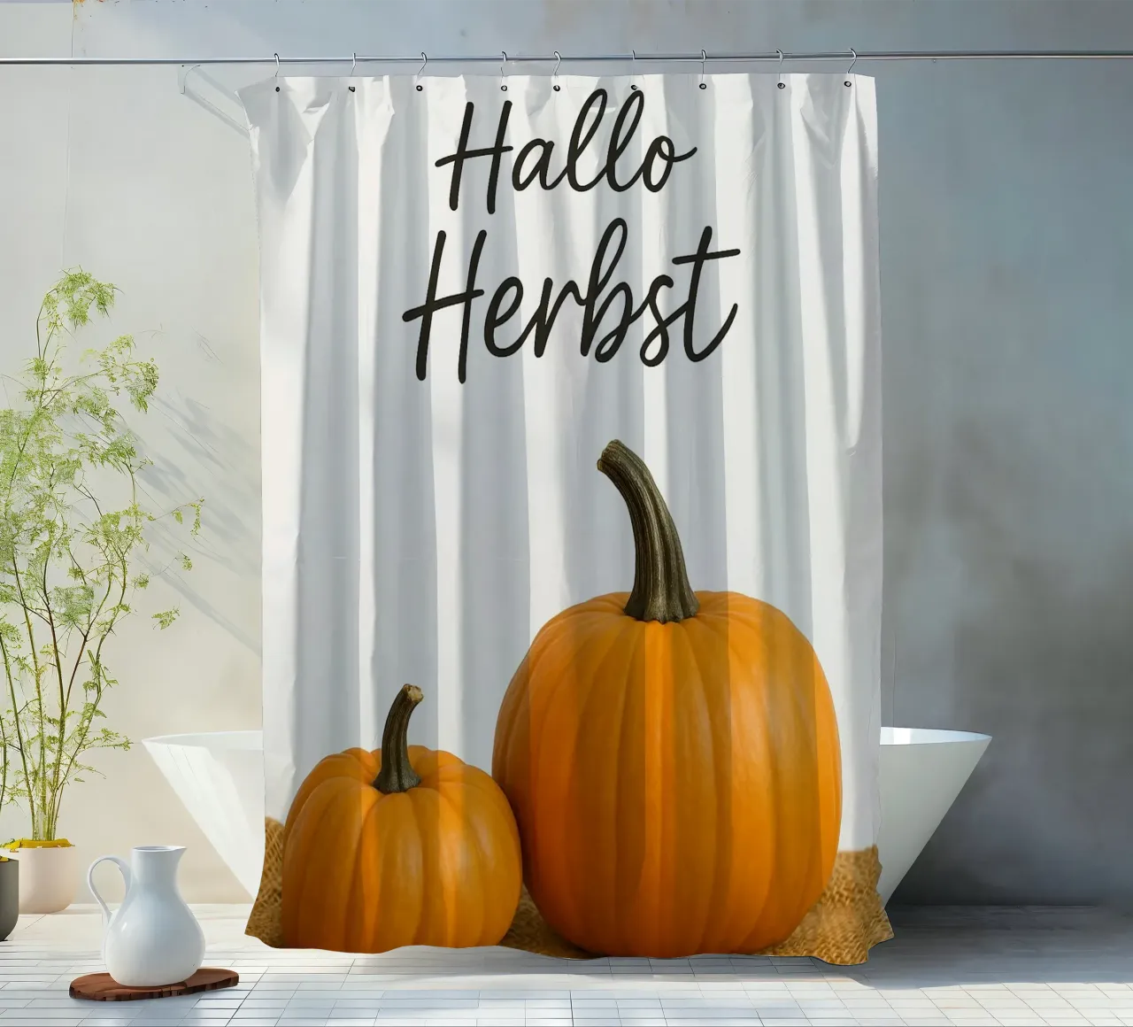 Ciao zucca d'autunno | Zucca d'autunno Design tenda da doccia da Casa Calm