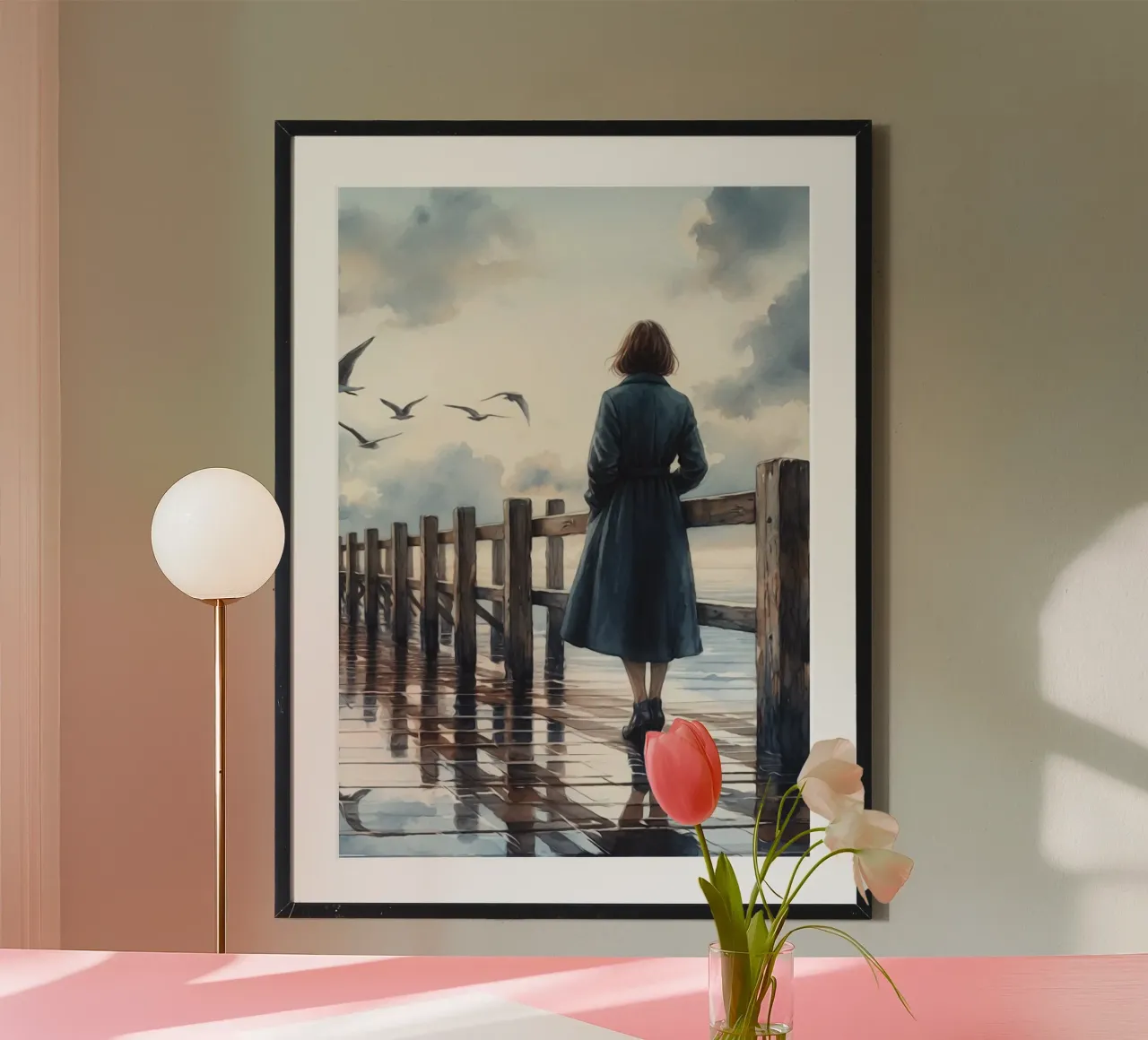 Solitudine sul molo poster da KANESYAARTS