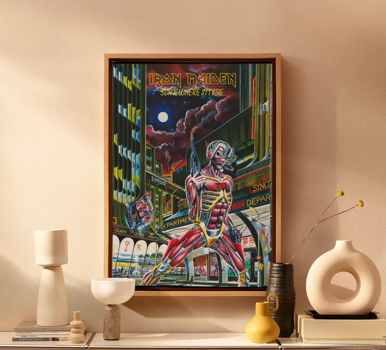 Sume Where In Time - Iron Maidan canvas with Floater frame by mannys_artt