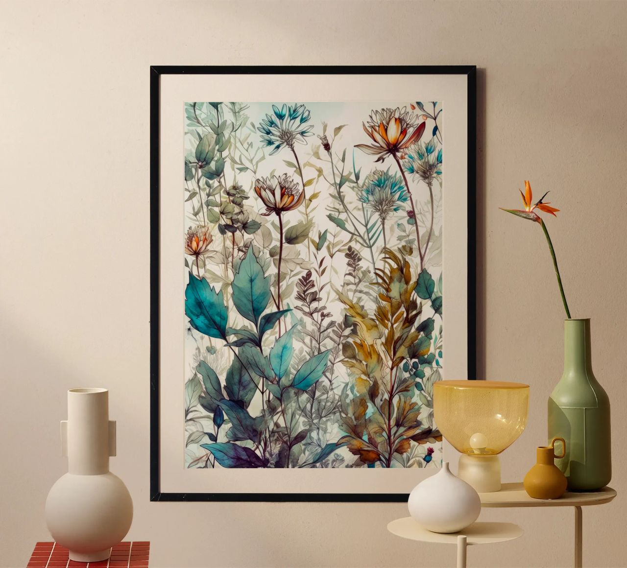 Prairie légère de plantes sauvages art poster de Justyna Jaszke JBJart